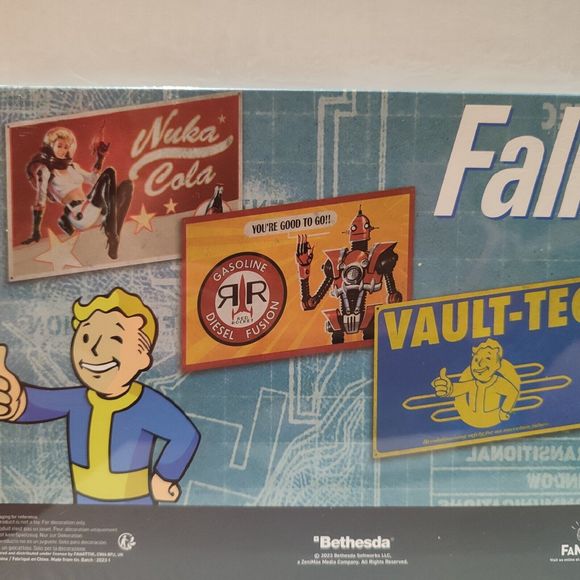 Fallout Metal Tin Sign Set Of 3 Wall Hanging Official Collectible Displays - Picture 2 of 8